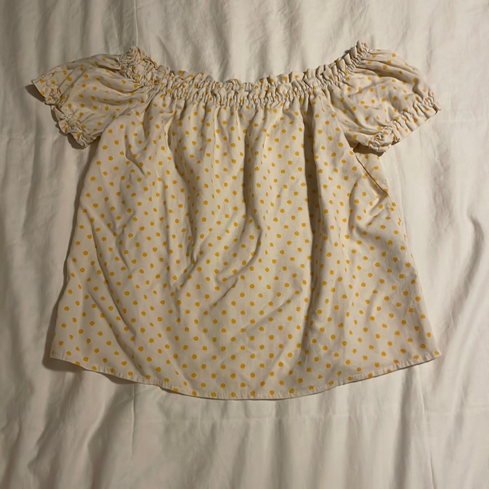 Off the Shoulder Polka Dot Top